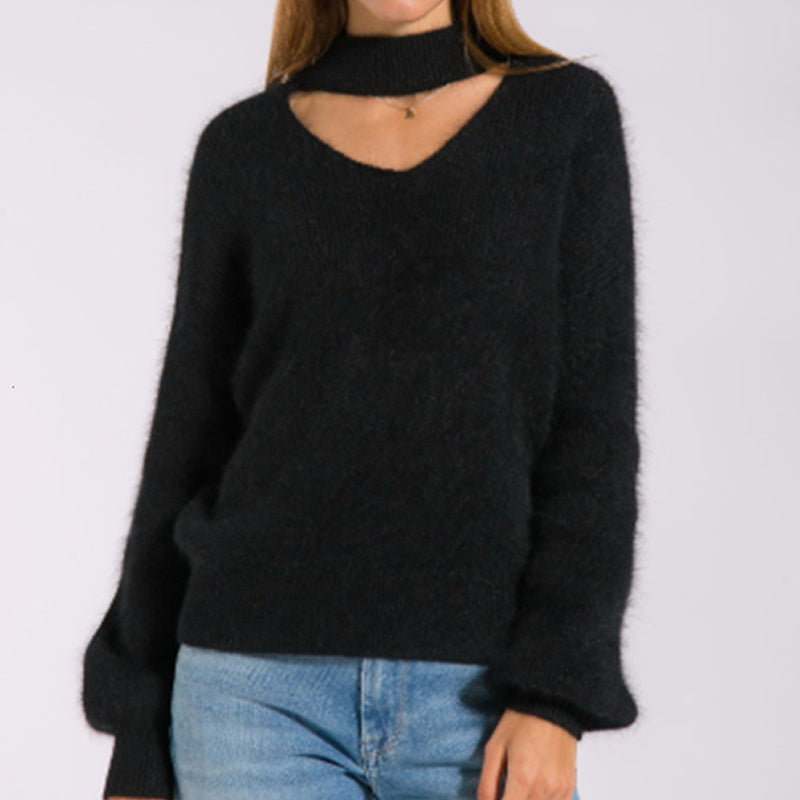 Fashion Turtleneck Sweater Women Blue Winter Clothes vafini