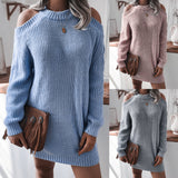 Knitwear College Sweaters Sweater For Women Long Blue Gray vafini