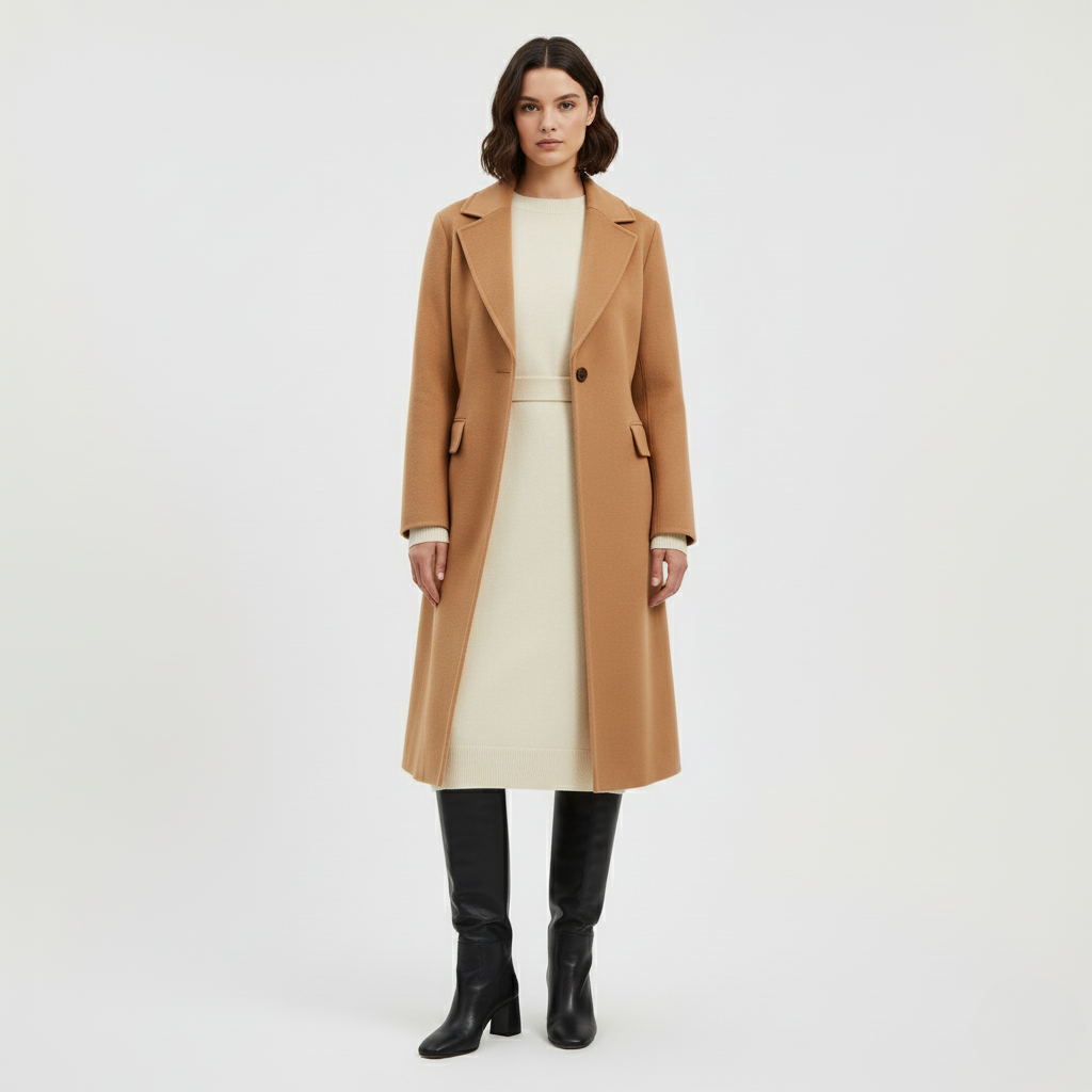 Women's Single-Breasted Long Coat