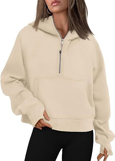 Zipper Hoodies Sweatshirts With Pocket Loose Sport Tops Long Sleeve Pullover Sweaters Winter Fall Outfits Women Clothing vafini