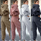 New Style Autumn And Winter Women's New Casual Hoodie Coat Sports Suit vafini