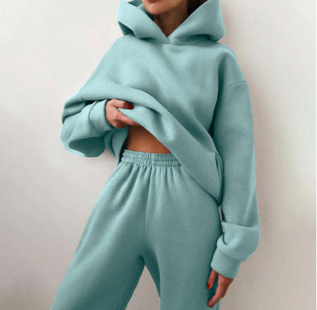 Women's Casual Hooded Sweater Two-piece Suit Clothes Hoodie Tracksuit vafini