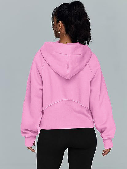 Zipper Hoodies Sweatshirts With Pocket Loose Sport Tops Long Sleeve Pullover Sweaters Winter Fall Outfits Women Clothing vafini