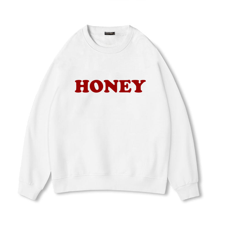 Honey Print Hoodies Winter Women vafini