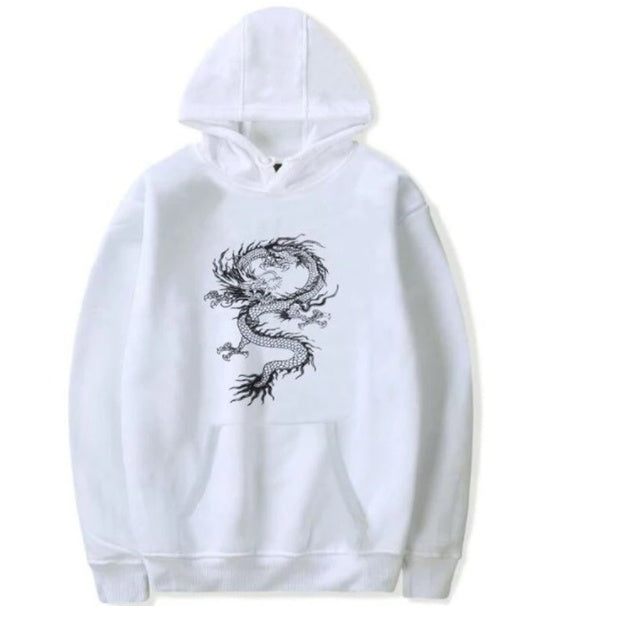 Hoodies Men's Chinese Dragon Print Hoodie Street Casual vafini