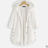 Women's Fashion Temperament Pure Color Hooded Double-sided Velvet Sweatshirt Coat vafini