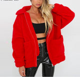 shearling coat jacket women autumn winter warm thick plush coat vafini