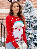 Women's Tops Santa Pullover Sweater Autumn And Winter Letter Embroidery Christmas Red Sweaters Long Sleeve Crew Neck Clothes vafini