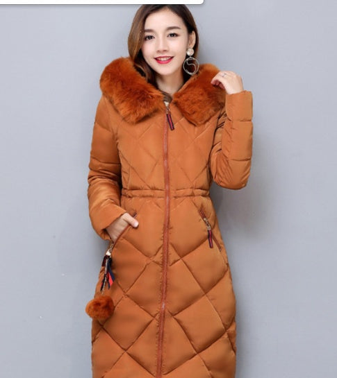 Long hooded padded down coat coat women vafini