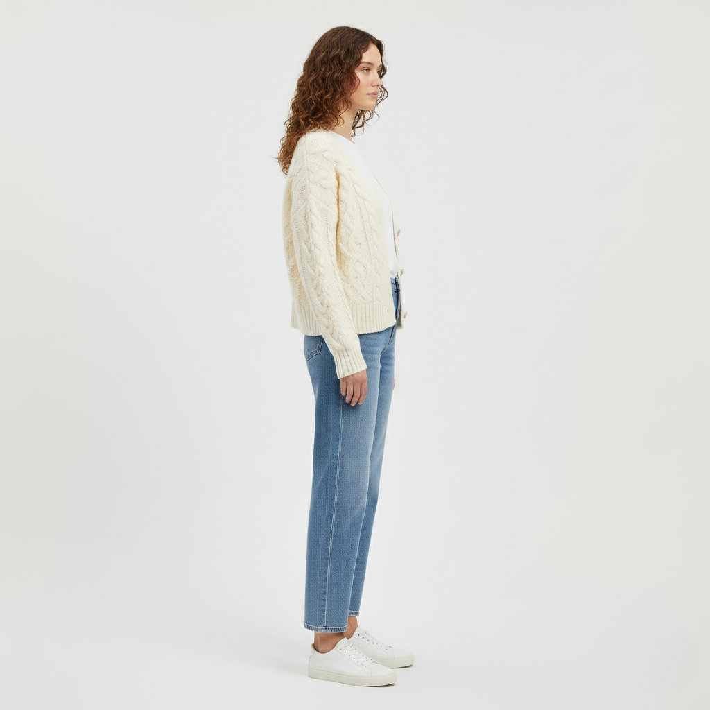 Women's Cable-Knit Button Cardigan
