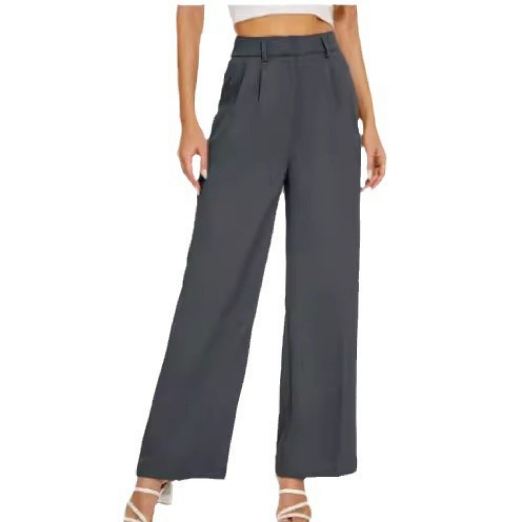 High Waist Straight Trousers With Pockets Wide Leg Casual Pants For Women vafini