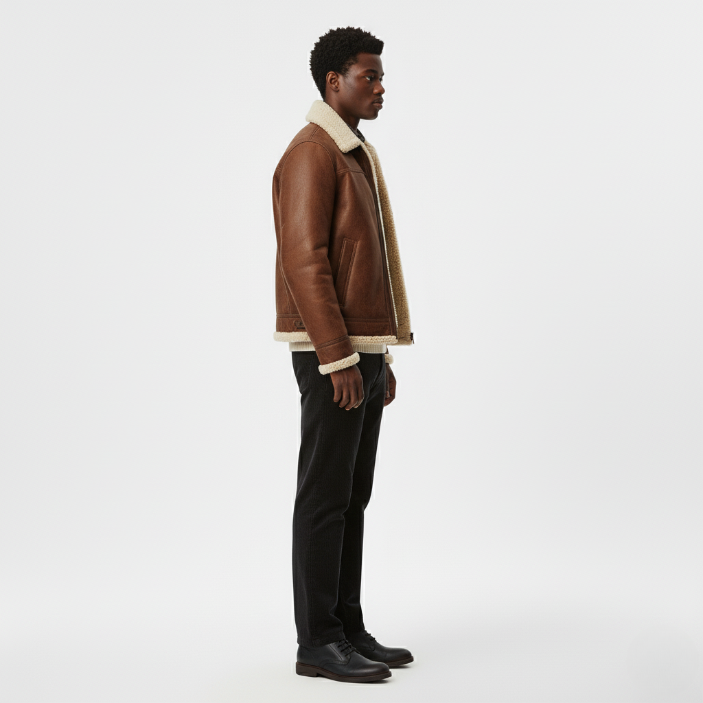 Men's Fleece-Collar Aviator Jacket