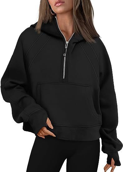 Zipper Hoodies Sweatshirts With Pocket Loose Sport Tops Long Sleeve Pullover Sweaters Winter Fall Outfits Women Clothing vafini