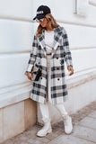 European And American Fashion Plaid Woolen Coat vafini