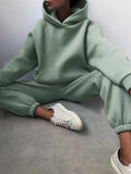 Women's Casual Hooded Sweater Two-piece Suit Clothes Hoodie Tracksuit vafini