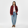 Women's Button-Front Plaid Overshirt
