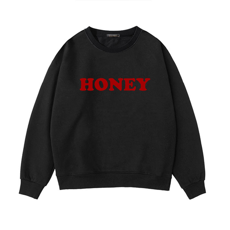 Honey Print Hoodies Winter Women vafini