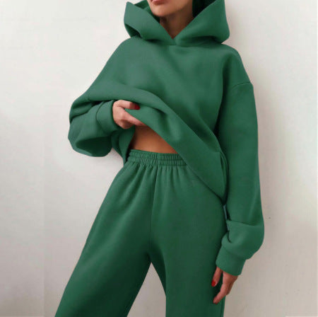 Women's Casual Hooded Sweater Two-piece Suit Clothes Hoodie Tracksuit vafini