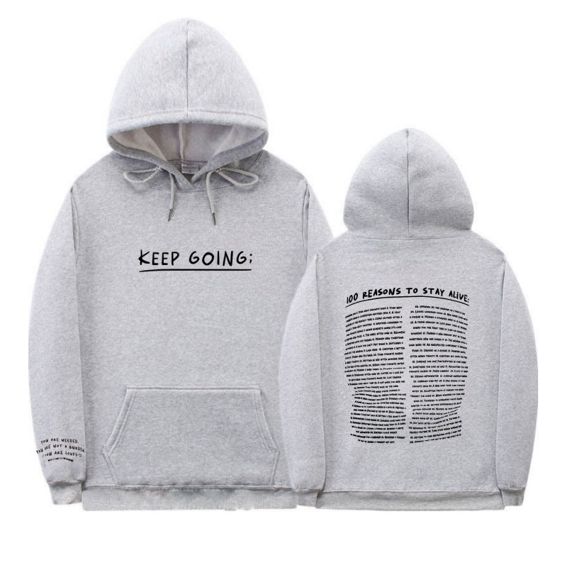 Letter Printing Long-sleeved Drawstring Hooded Sweatshirt With Pockets Fashion Sports Hoodie Womens Clothing vafini