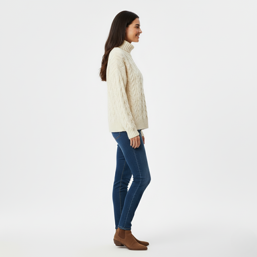 Women's Cable-Knit Turtleneck Sweater