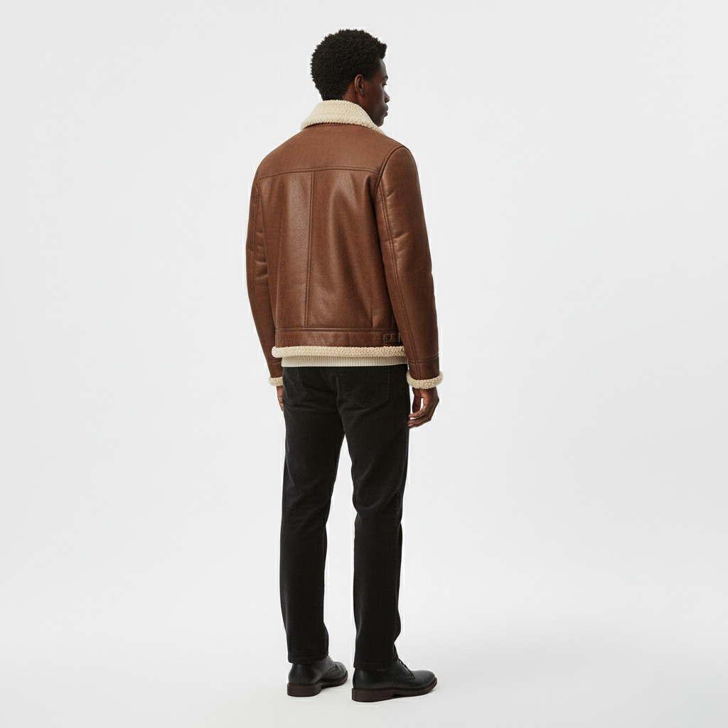 Men's Fleece-Collar Aviator Jacket