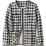 Houndstooth Small Fragrance Jacket Women Clothing vafini