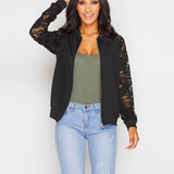 Women Bomber Jacket With Lace vafini