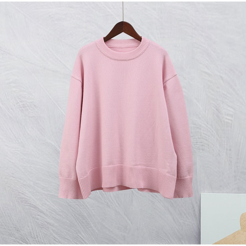 Sweet Crew Neck Pullover Sweater Winter Fashion Loose Long-sleeved Tops For Women Clothing vafini