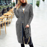 Wool Solid Color Cardigan Loose And Long Oversized Coat vafini