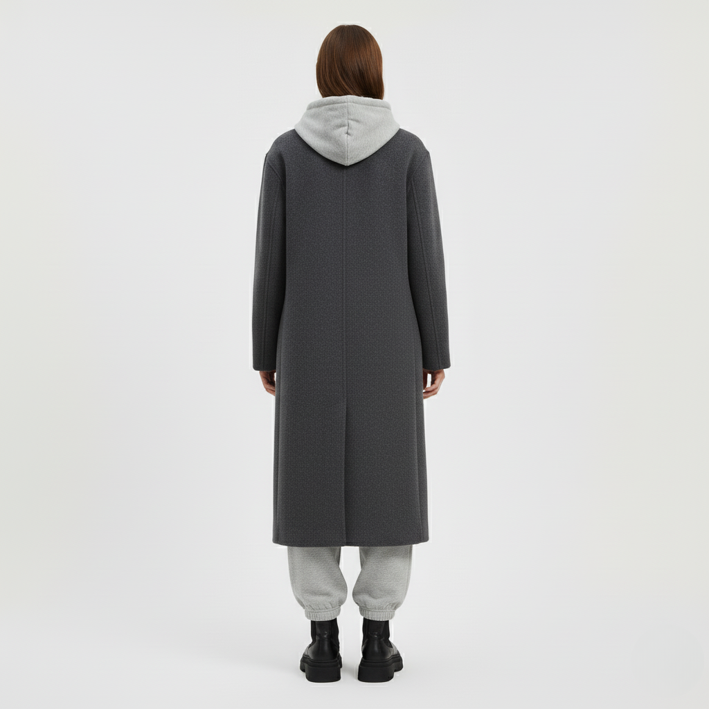 Women's Longline Wool-Blend Coat
