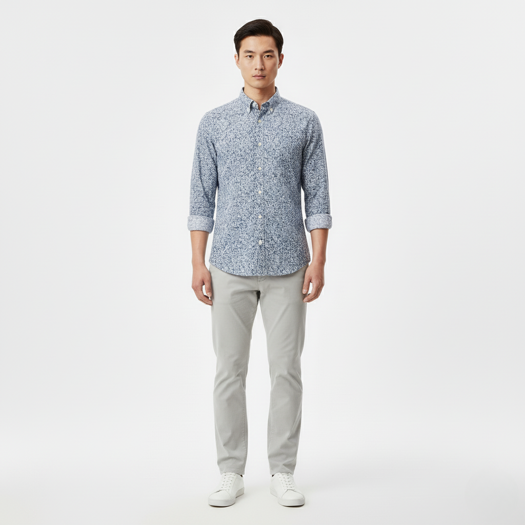 Men's Slim-Fit Button-Down Shirt