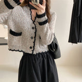 French Style Sweater Cardigan, Women's Spring Knitted Sweater, Kintted Top, Knitwear, Spring Clothing, Womens Clothing vafini