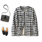 Houndstooth Small Fragrance Jacket Women Clothing vafini