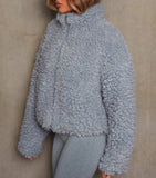 Fashion Cashmere Cardigan Short Jacket Lamb Wool Coat Women vafini