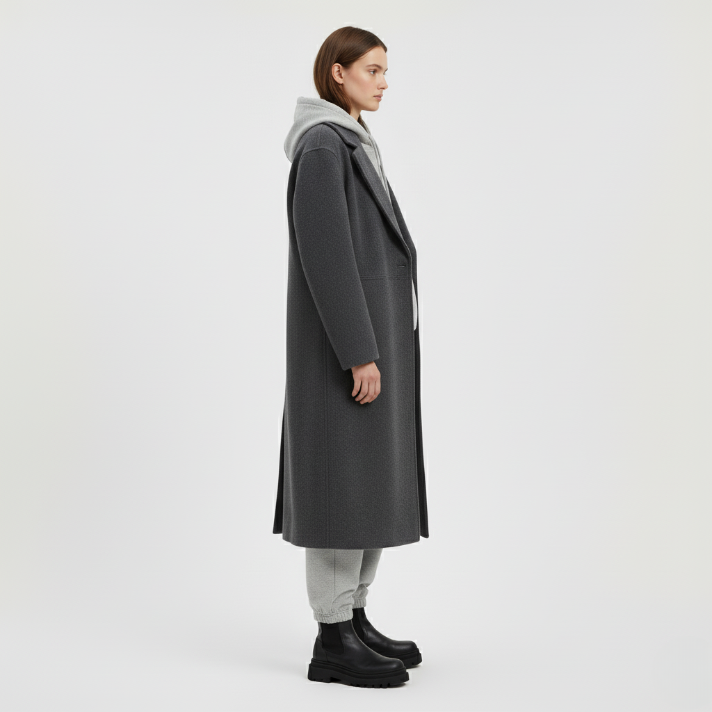 Women's Longline Wool-Blend Coat