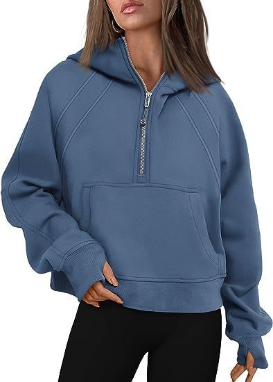 Zipper Hoodies Sweatshirts With Pocket Loose Sport Tops Long Sleeve Pullover Sweaters Winter Fall Outfits Women Clothing vafini