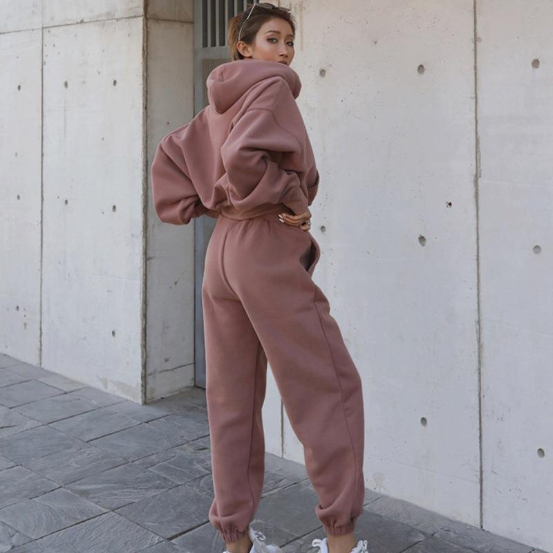 New Style Autumn And Winter Women's New Casual Hoodie Coat Sports Suit vafini