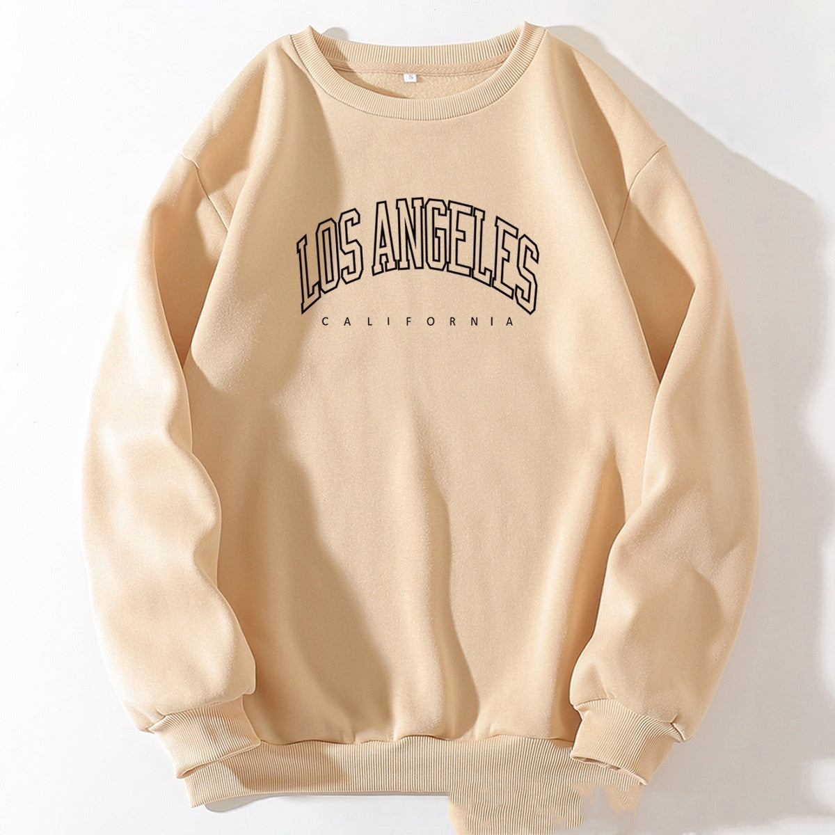 Letter Print Crew Neck Pullover Sweatshirt vafini